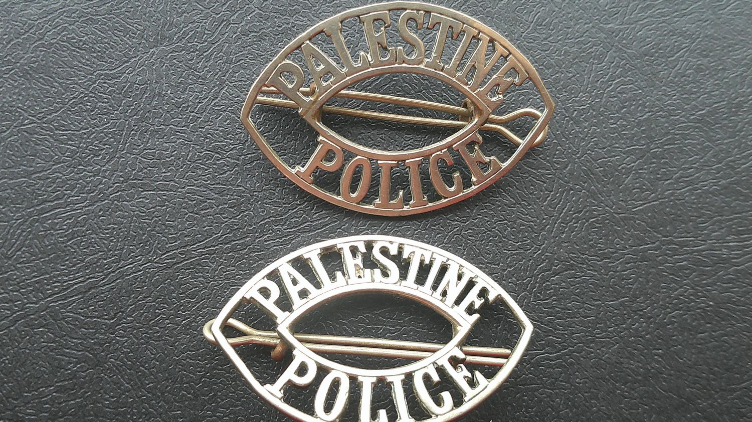 Palestine Police Metal Shoulder Badges