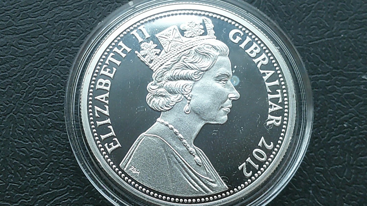 Gibraltar Five Pounds Silver Proof - 2012  (Queens Diamond Jubilee) HRPD