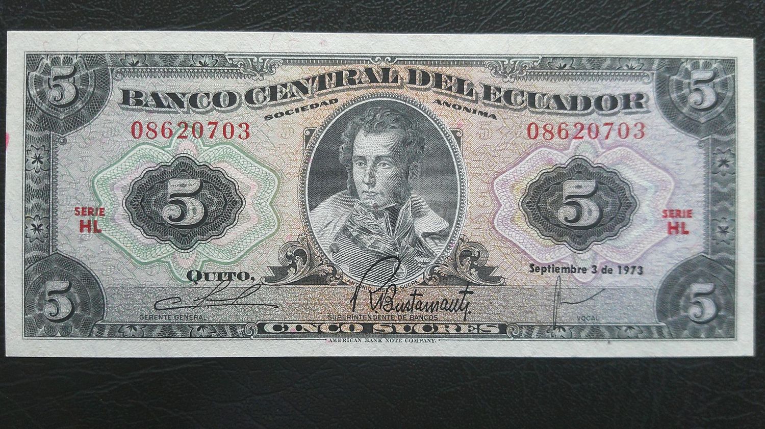 Ecuador 5 Sucres - 1973