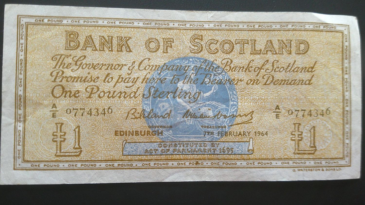 Bank of Scotland £1 - 1964