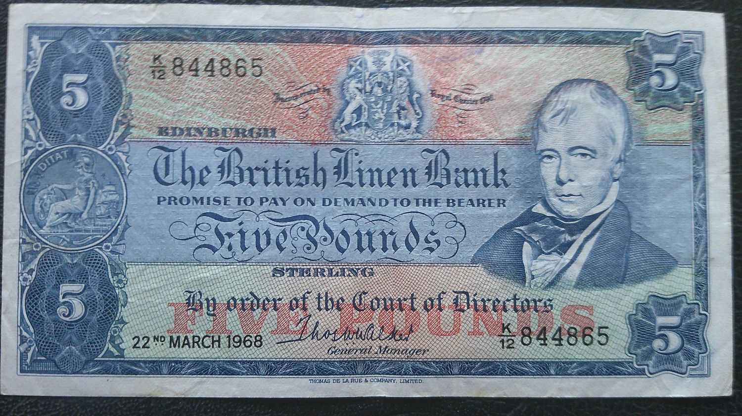 British Linen Bank £5 - 1968 British Linen Bank £5 - 1968