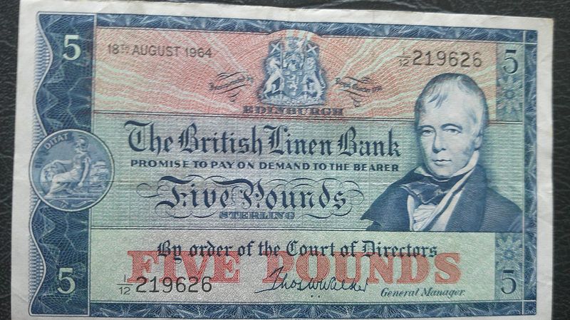 British Linen Bank £5 - 1964  (August)