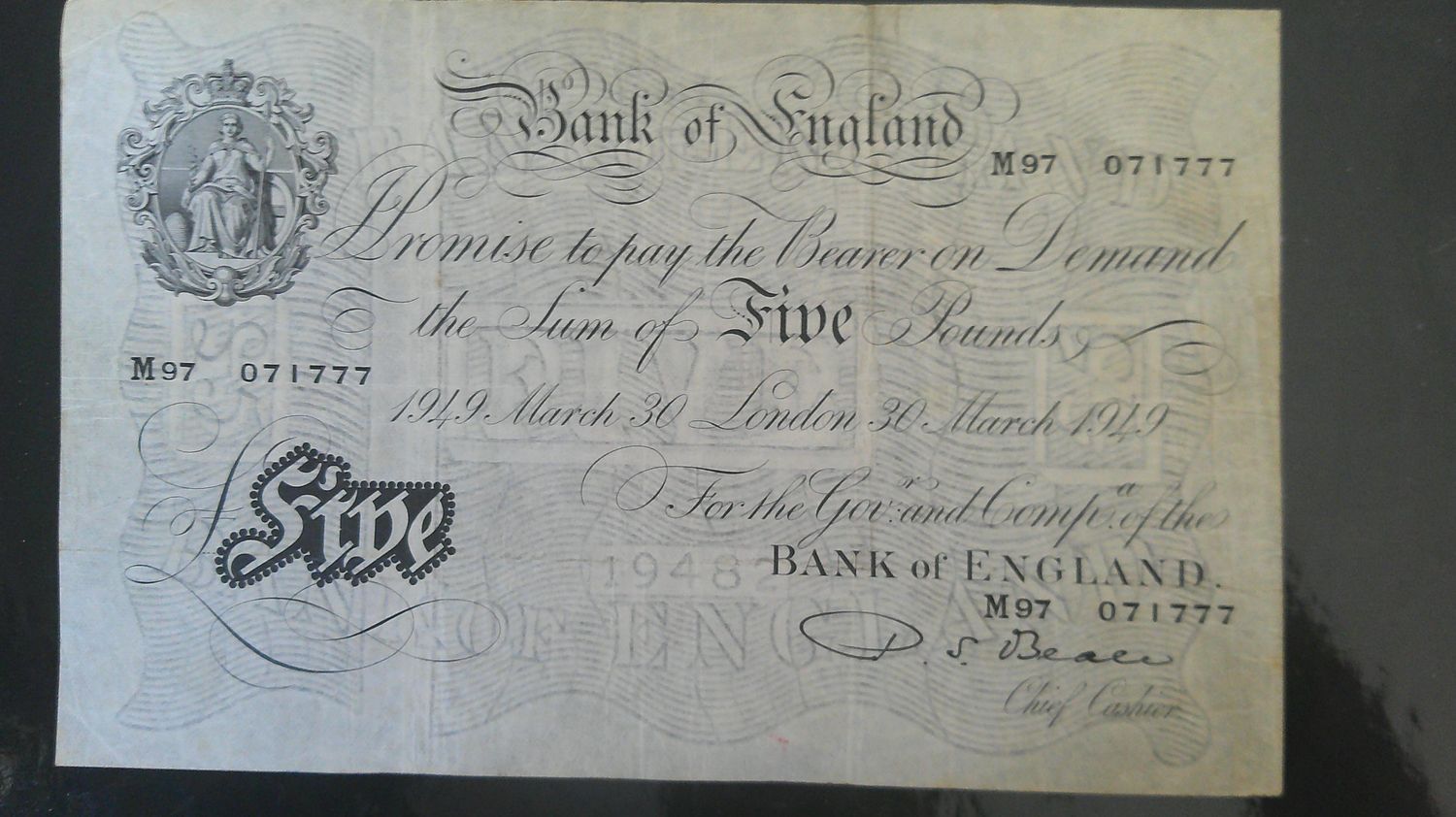 Bank of England £5 - 1949 (March) Bank of England £5 - 1949 (March)