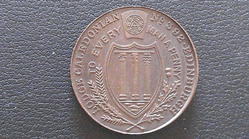 Masonic Penny Token Lodge Caledonian No 392 (Edinburgh)