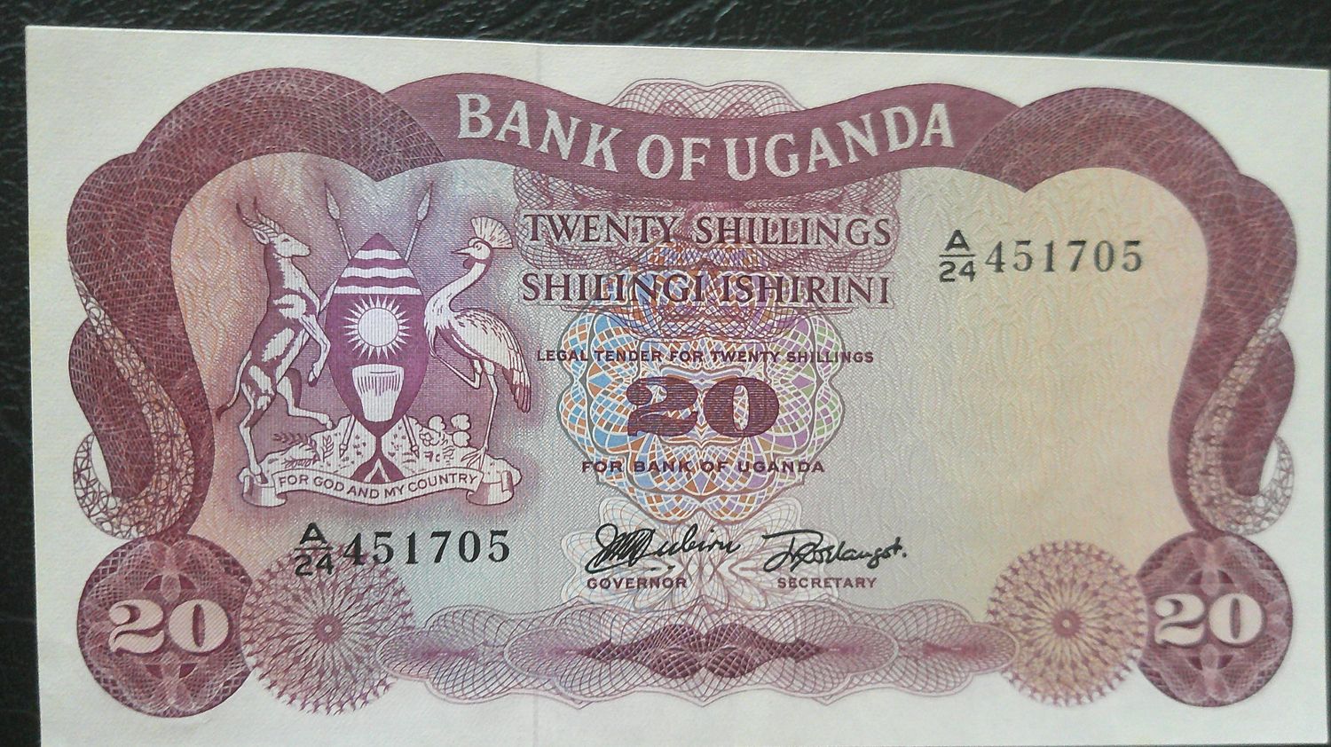 Uganda 20 Shillings - 1966