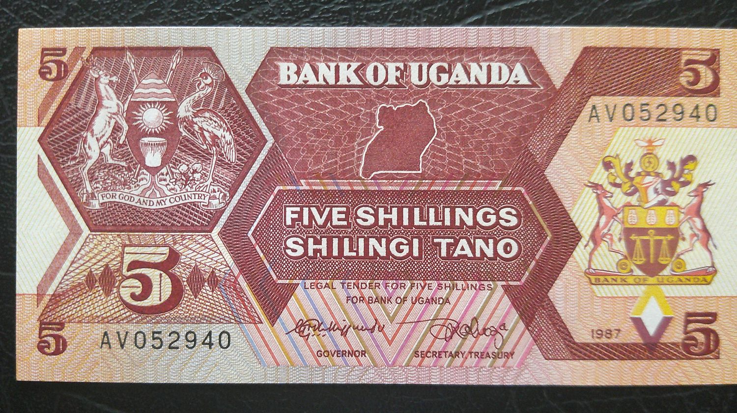 Uganda 5 Shillings - 1987