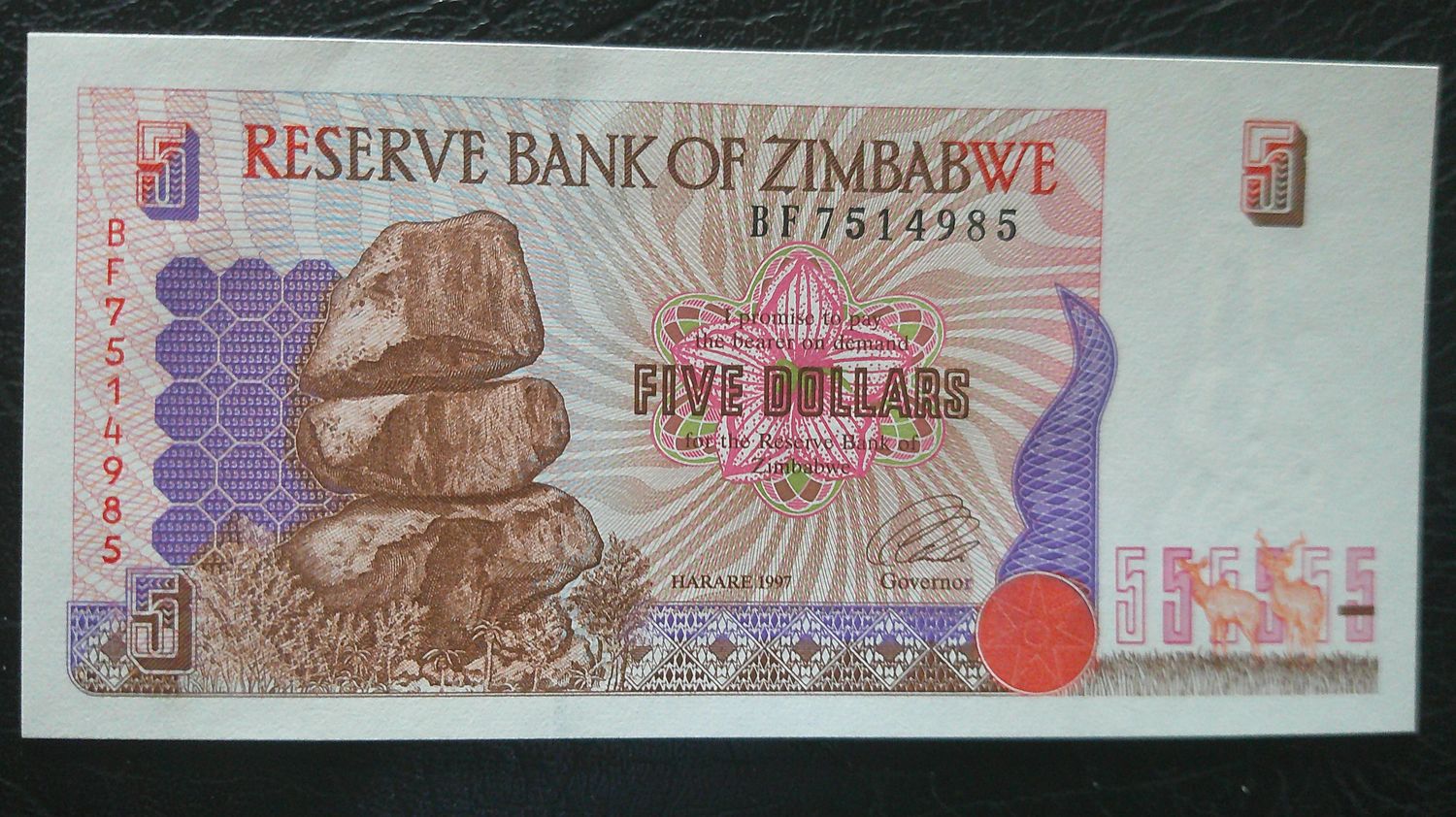 Zimbabwe 5 Dollars - 1997