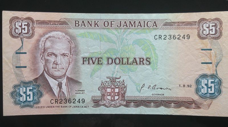 Jamaica 5 Dollars - 1992