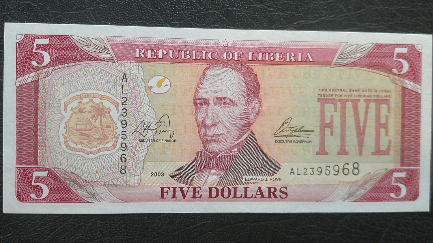 Liberia 5 Dollars - 2003
