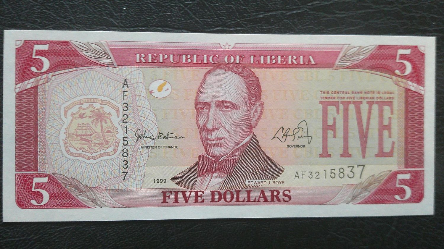 Liberia 5 Dollars - 1999