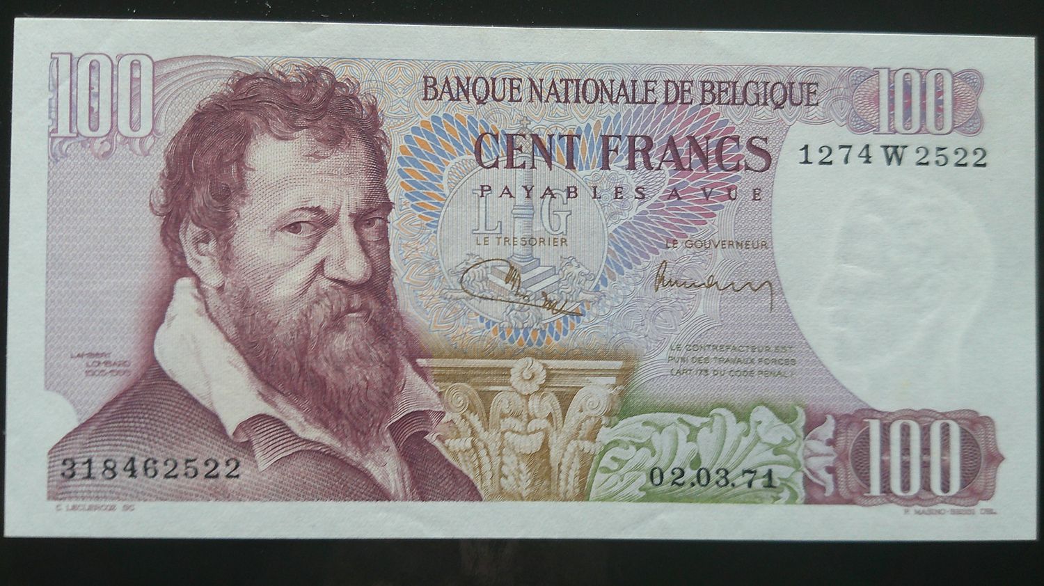 Belgium 100 Francs - 1971