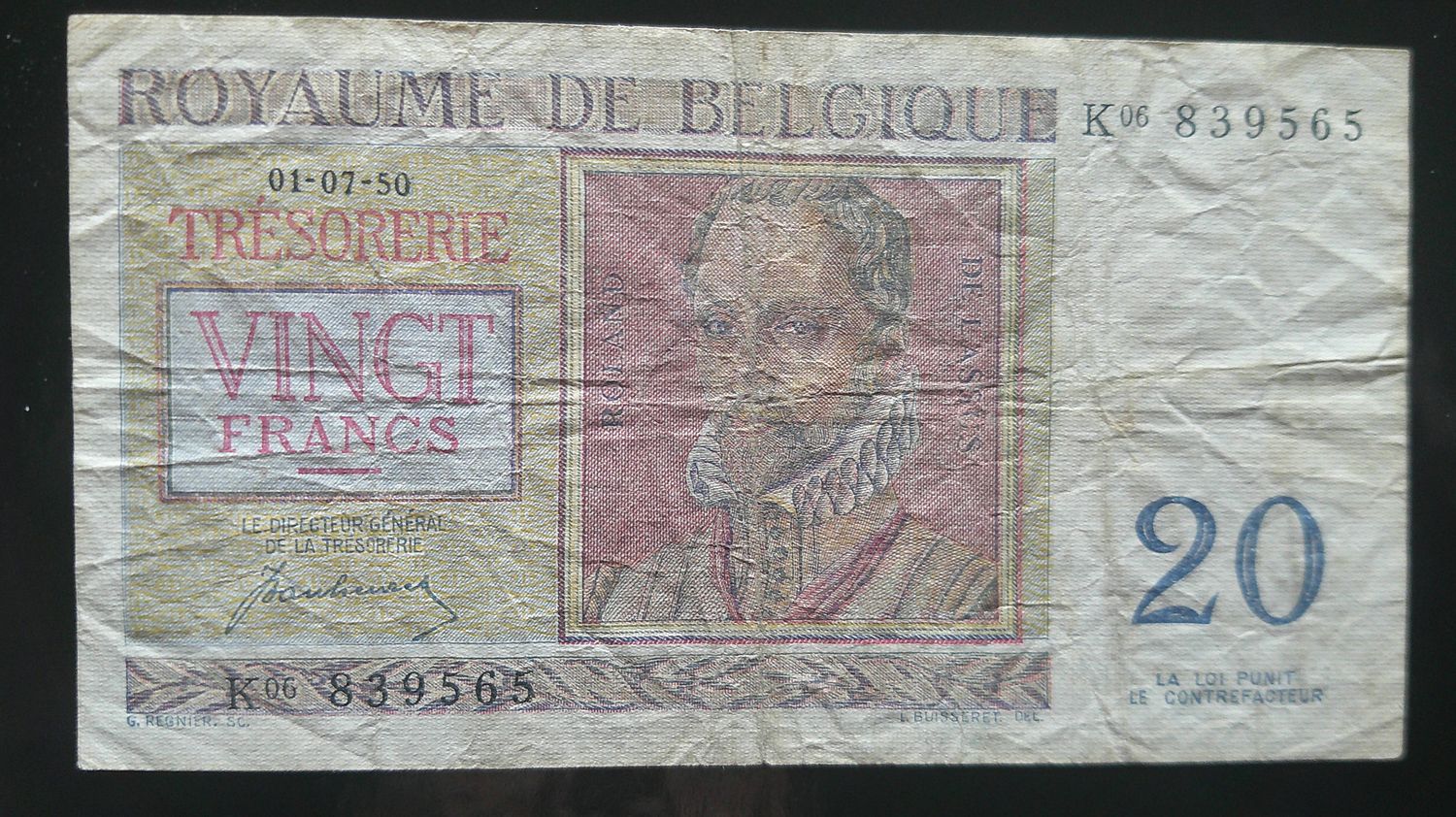Belgium 20 Francs - 1950