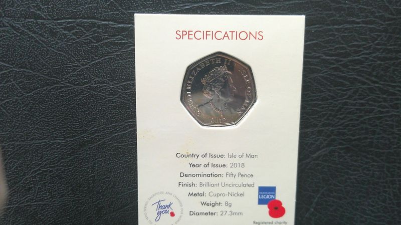 Isle of Man 2018 - Fifty Pence  (First World War)