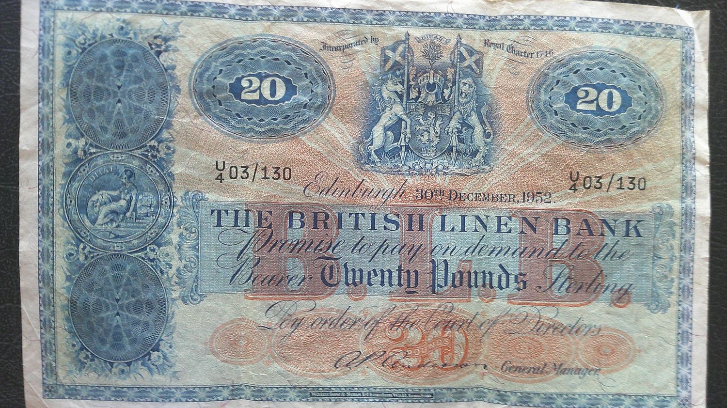 British Linen Bank £5 - 1952