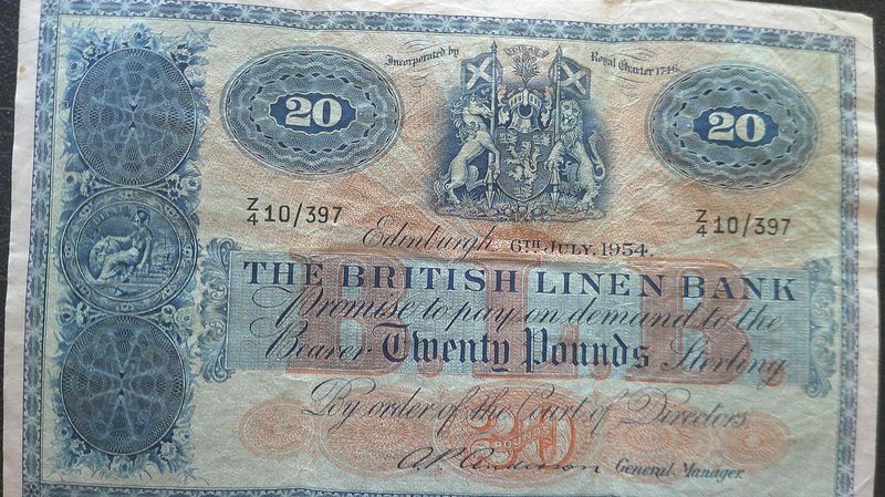British Linen Bank £20  - 1954