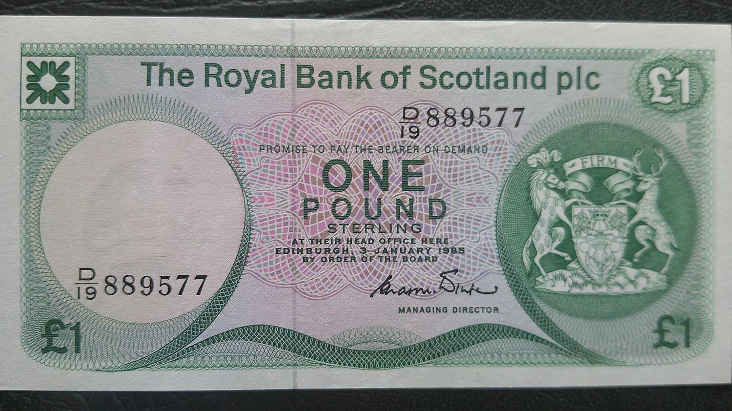 Royal Bank of Scotland £1 - 1985