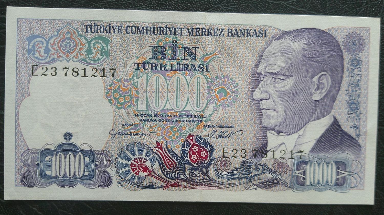 Turkey 1000 Lirasi -  1986