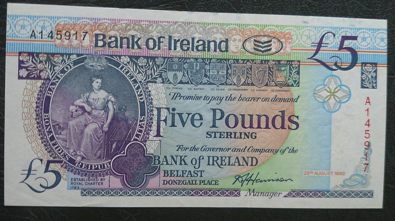 Bank of Ireland £5 - 1990