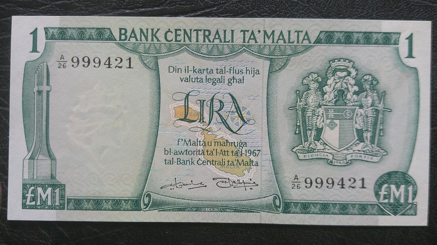 Malta One Pound - Law 1967