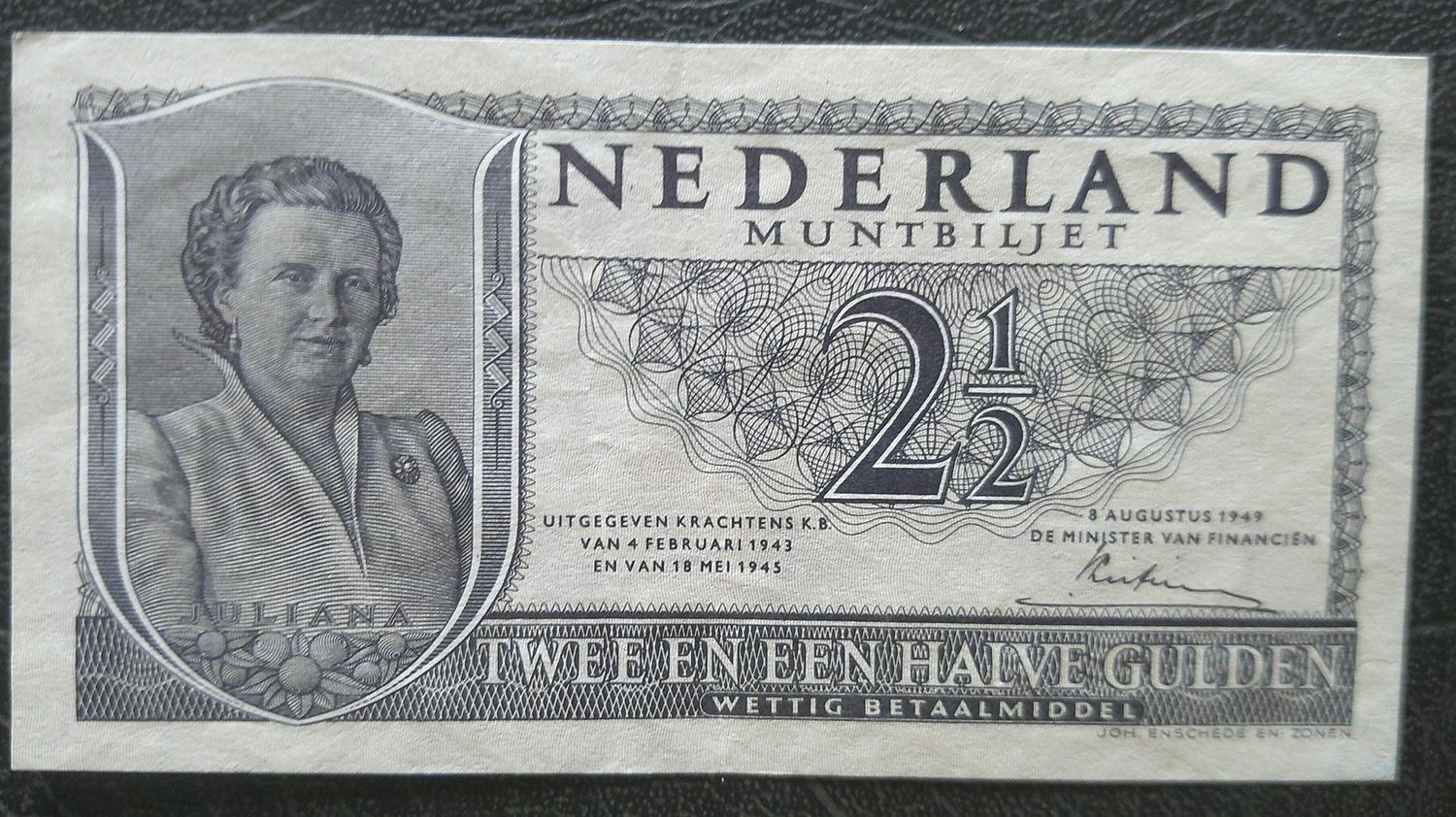 Netherlands 2 1/2 Gulden - 1949