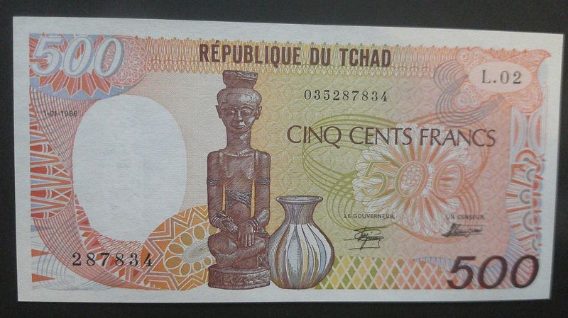 Tchad 500 Francs - 1986