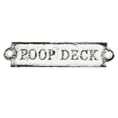 Poop Deck Iron Plaque White Wash Color