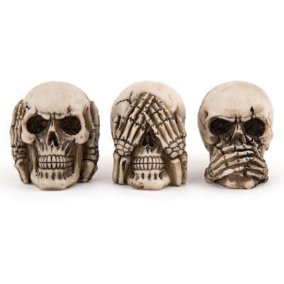 Set of three Wise-Skeletons Hear, See, Speak, No Evil