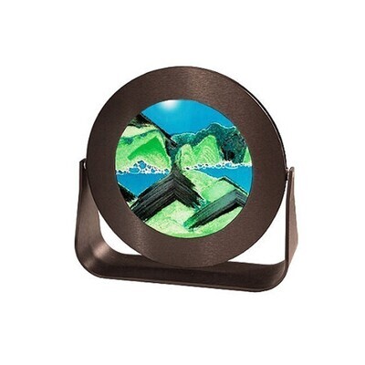 Round Sand Picture In Black Frame Summer Turquoise