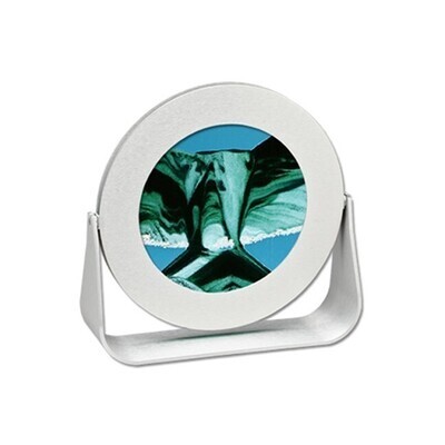 Moving Sand Art Silver Round Turquoise