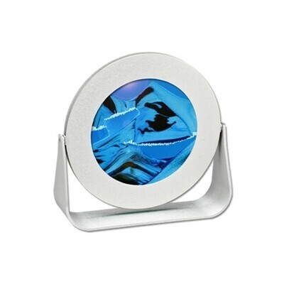 Silver Metal Round Ocean Blue Sand Pictures