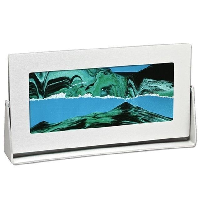 Silver Rectangle Moving Sand Pictures Summer Turquoise