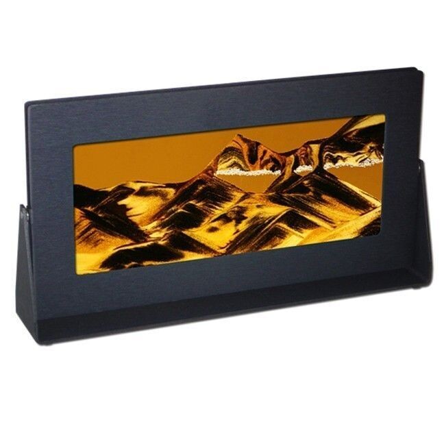 Sand Art Black Rectangle Frame Sunset Orange