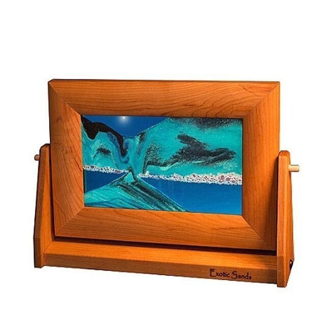 Moving Sand Art Cherry Wood Ocean Blue Sm.