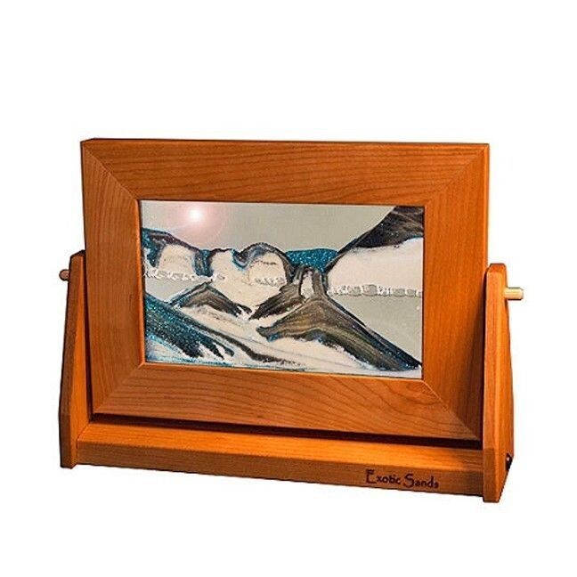 Desktop Moving Sand Art Pictures Arctic Glacier Clear Cherry Wood
