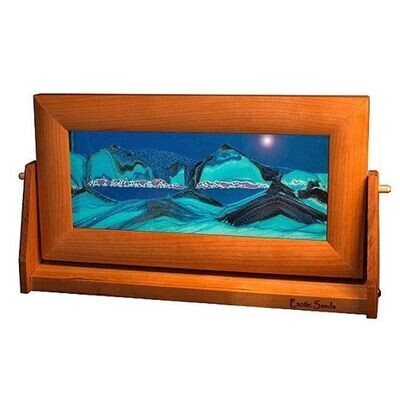 Sand Pictures Moving Art Ocean Blue Cherry Wood Med