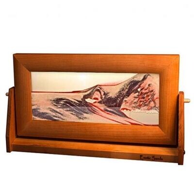 Moving Sand Pictures Medium Red Volcanic Clear, Cherry Frame
