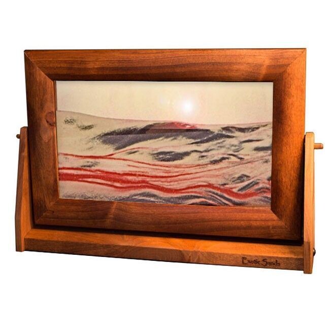 Large Moving Sand Pictures Red Volcanic Clear Alder Frame
