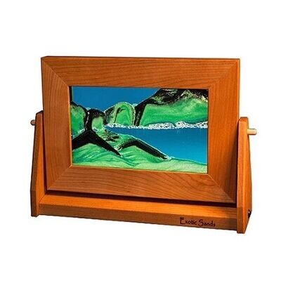 Sand Art Picture Cherry Wood Turquoise Sm.