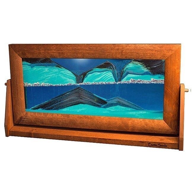 Sand Art Picture X-Large Ocean Blue Alder Wood