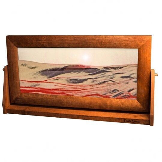 Moving Sand Art Pictures X-Large Red Volcanic Clear Alder Wood Frame