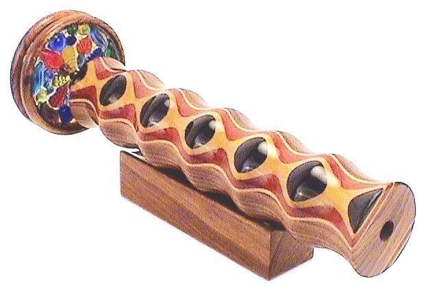 Wooden Kaleidoscope Ebony Eye with Two 3 Wooden Kaleidoscope Ebony Eye with Two 3" Wheels 9"