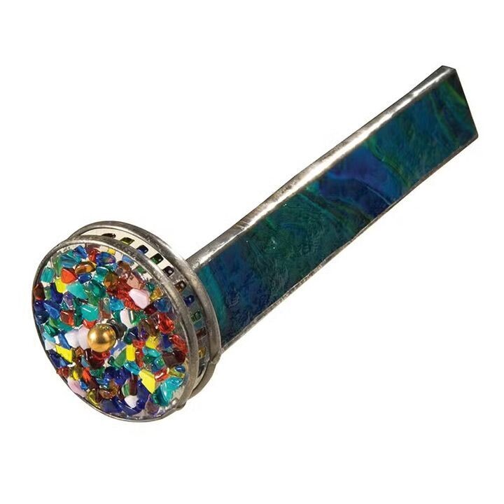 Kaleidoscope Green Blue Stained Glass Art