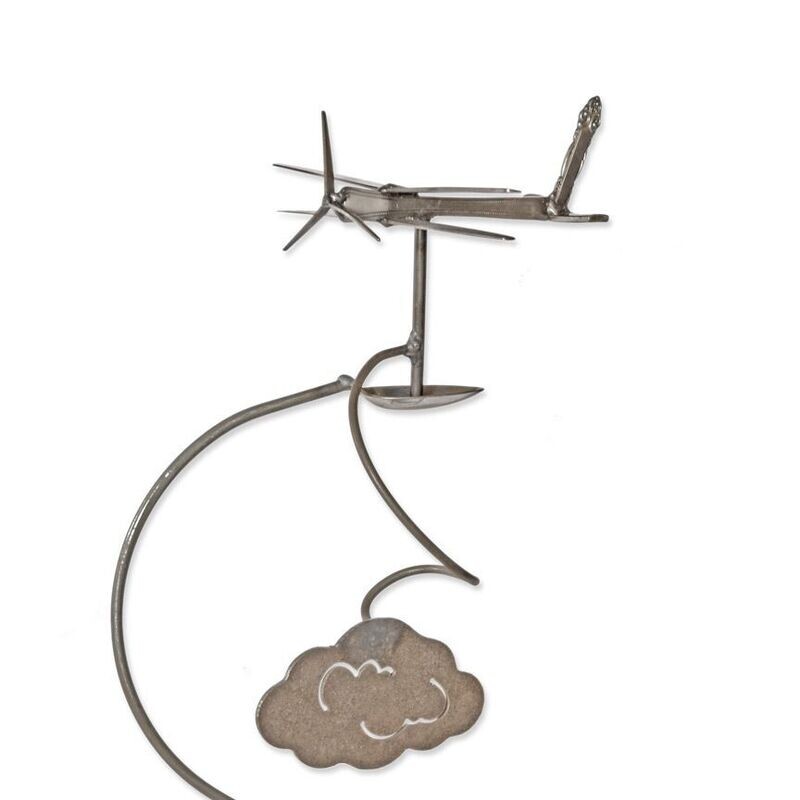Da' Plane Silverware Kinetic Upcycled Garden Art