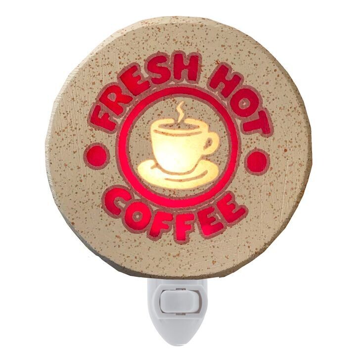FRESH HOT COFFEE Night Light in RED