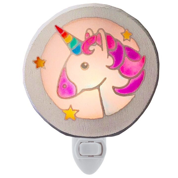 Rainbow Unicorn with Yellow Stars Night Light