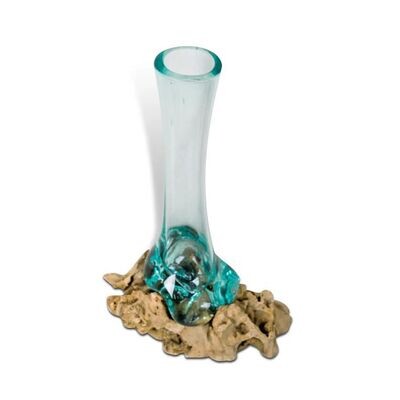 Molten Glass Vase on Gamel Root Base