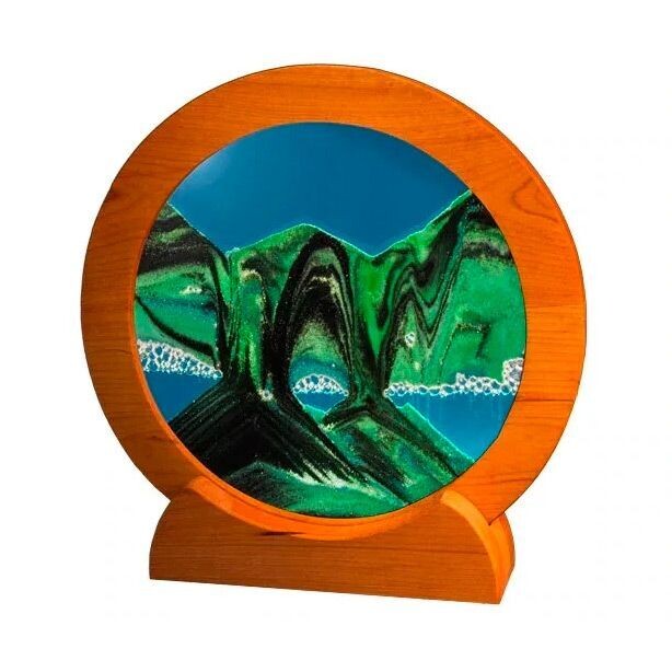 Sand Picture Round Cherry Wood Summer Turquoise Lg