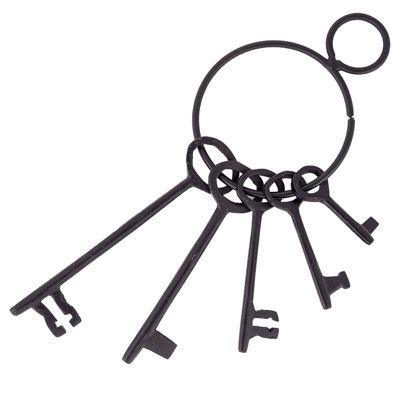Metal Ornate Skeleton Keys On Ring