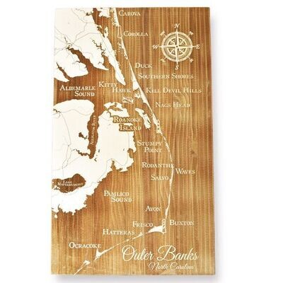 Outer Banks, North Carolina Whimsical Map (Papier Blanc) Outer Banks, North Carolina Whimsical Map (Papier Blanc)