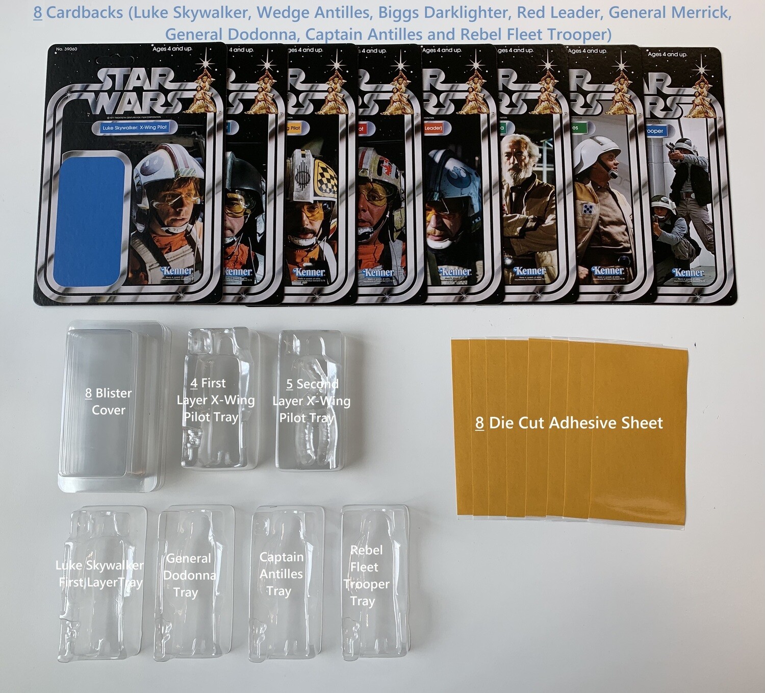 8 Card Kits (X-Wing Pilots &amp; Rebel Soldiers)